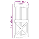 Sliding Door with Hardware Set 100x210 cm Solid Wood Pine 3203003