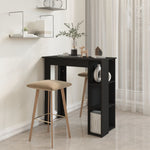 Bar Table with Shelf Black 102x50x103.5 cm Engineered Wood 809459