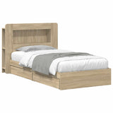Bed Frame with Storage Sonoma Oak 75 x 190 cm Engineered Wood 3433615