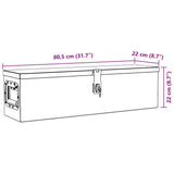 Aluminium Box 80.5x22x22 cm Silver 142937