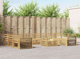 Outdoor Sofa Set 10 pcs White 59 x 59 x 37 cm Solid Acacia Wood 3392554