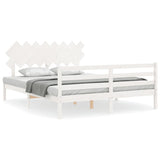 Bed Frame without Mattress White 160x200 cm Solid Wood 3195297