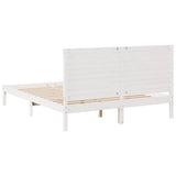 Extra Long Bed Frame without Mattress White 140x220 cm Solid Wood 3309314