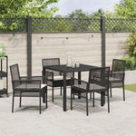 Garden Dining Set 5 pcs Black Poly rattan 3334856