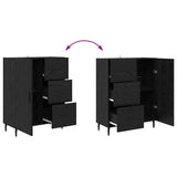 Highboard with Drawer 2 pcs Black Oak Engineered Wood 3416164