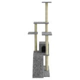 Cat Tree with Sisal Scratching Posts Light Grey 155 cm 171516