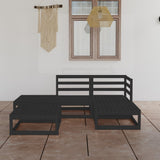 5 Piece Garden Lounge Set Black Solid Pinewood 3075483