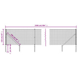 Wire Mesh Fence with Spike Anchors Anthracite 1.1x25 m 154250