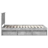 Bed Frame Concerte Grey 100 x 200 cm Solid Pine Wood 3411049