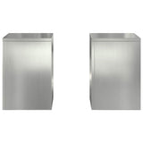 Plant Stand 2 pcs Silver 24 x 24 x 35 cm Galvanised steel 865811