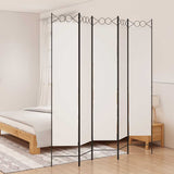 5-Panel Room Divider White 200x220 cm Fabric 350170