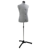 Adjustable Dress Form Male Manual Grey 37.5-45.5 inch Fabric 42018613