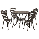 Garden Dining Set 5 pcs Bronze Aluminium 3334708
