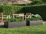 Garden Planter 2 pcs Black 100 x 30 x 30 cm Cold-rolled Steel 8005219