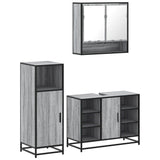 3 Piece Bathroom Furniture Set Grey Sonoma Engineered Wood 3301003