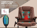 Massage Recliner Chair Heated Office Chair with Six Massage Points Microfiber Cloth 360&deg Swivel T3398P328197