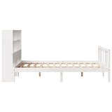 Bookcase Bed without Mattress White 140x200cm Solid Wood Pine 3322316
