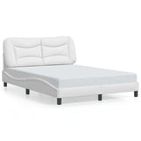 Bed Frame with LED without Mattress "Hvar" White 140x200 cm 3213935