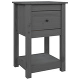 ZNTS Bedside Cabinets 2 pcs Grey 40x35x61.5 cm Solid Wood Pine 821734