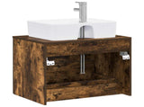 Bathroom Furniture Set Smoked Oak Engineered Wood 3404386