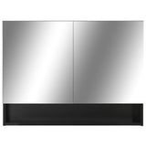 LED Bathroom Mirror Cabinet Black 80x15x60 cm MDF 323605