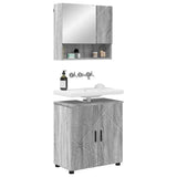 Bathroom Furniture Set Wall-mounted with Door 2 pcs Grey Sonoma 3392939