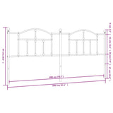 Headboard White Powder-Coated Steel Double Attractive Design 353526