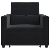 Pull out Sofa Bed Single Black 90 x 165 x 87 cm Velvet 42002703