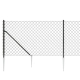 Chain Link Fence with Spike Anchors Anthracite 1.1x25 m 153978