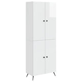 Cabinet Set 2 pcs High Gloss White Engineered Wood 3416866