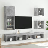 TV Cabinet with LED Lights Concrete Grey 40.5x30x102 cm 837060