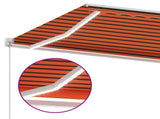 Manual Retractable Awning with LED 350x250 cm Orange and Brown 3069525