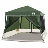Camping Tent Set Folding 2 pcs Green Taffeta and Fabric 3337176