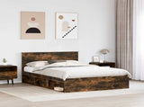Bed Frame Smoked Oak 150 x 200 cm Engineered wood 3407863