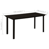 7 Piece Outdoor Dining Set PVC Rattan Black 3058284