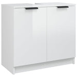ZNTS 3 Piece Bathroom Cabinet Set High Gloss White Engineered Wood 3115872
