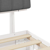 Bed Frame with Upholstered Headboard Light Grey 200 x 200 cm 3398098