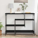 Console Table with Shelf Black oak 100 x 35 x 75 cm 863561