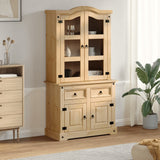 Glass Display Cabinet Corona 100x48.5x179 cm Solid Wood Pine 4005681