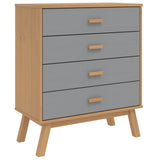 Drawer Cabinet OLDEN Grey and Brown Solid Wood Pine 358589