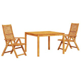 Garden Dining Set Folding 3 pcs Brown Solid Acacia Wood 3375632