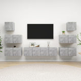 8 Piece TV Cabinet Set Concrete Grey Engineered Wood 3079134