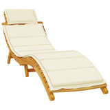 Sun Lounger Set of 2 Cream Solid acacia wood Adult Size 3155475