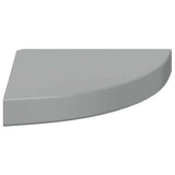 Floating Corner Shelves 4 pcs High Gloss Grey 25x25x3.8 cm MDF 323894