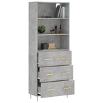 Highboard Concrete Grey 69.5x34x180 cm Engineered Wood 3189369