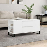 Coffee Table White 102x44.5x50 cm Engineered Wood 831004