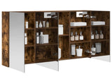Bathroom Mirror Cabinet with Door Smoked Oak 100 x 14.5 x 70 cm 889123