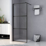 Walk-in Shower Wall with Clear ESG Glass Black 90x195 cm 149149