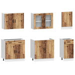 ZNTS 7 Piece Kitchen Cabinet Set Kalmar Old Wood Engineered Wood 3314739