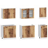 ZNTS 7 Piece Kitchen Cabinet Set Kalmar Old Wood Engineered Wood 3314739